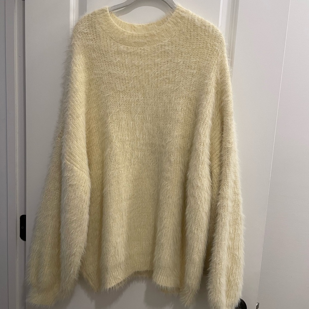 Oversized pale yellow sweater